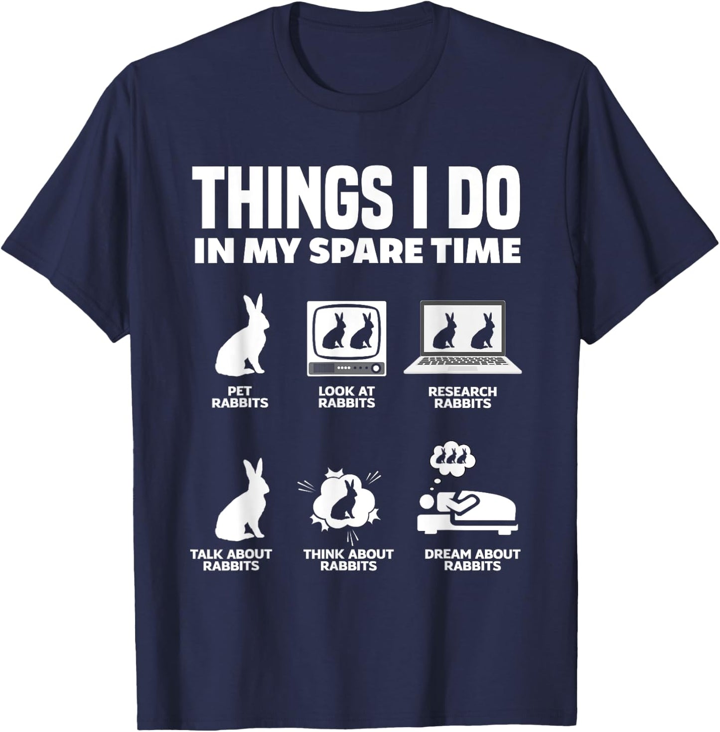 Funny Rabbit Lover Rabbit Owner T-Shirt - T-Shirt | Navy