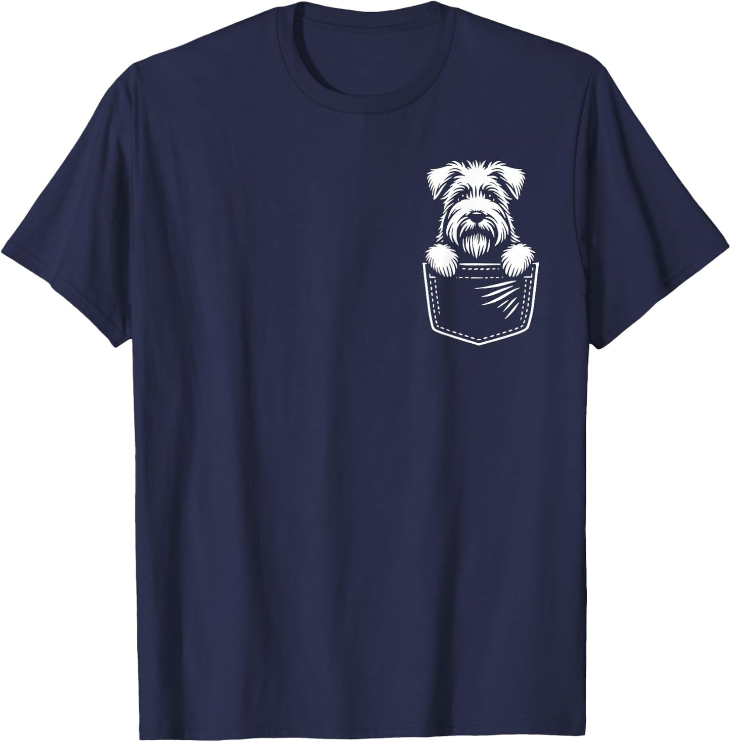 Cute Peering Soft Coated Wheaten T-Shirt - T-Shirt | Navy