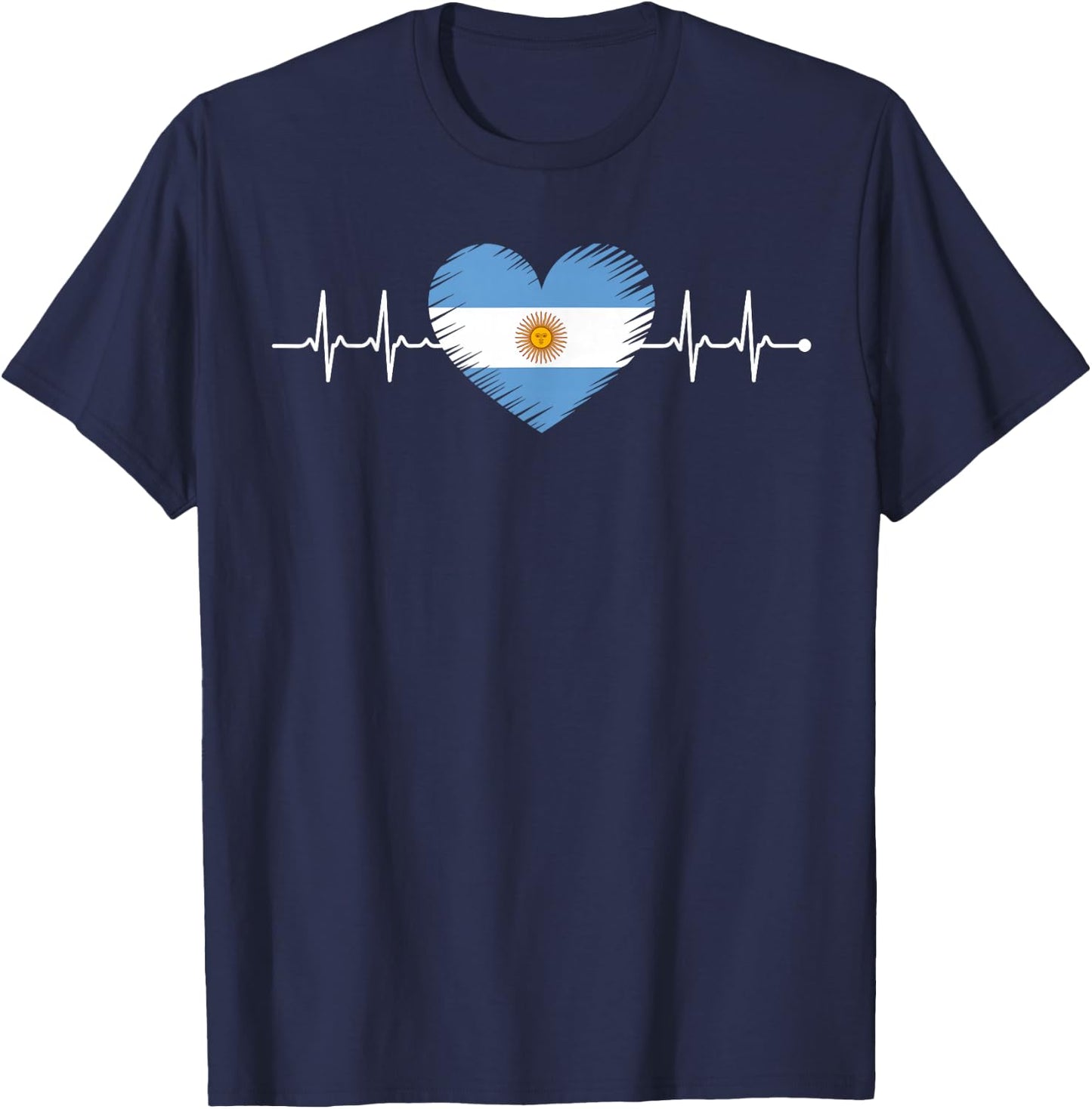 Heartbeat Argentine Argentina Root T-Shirt - T-Shirt | Navy