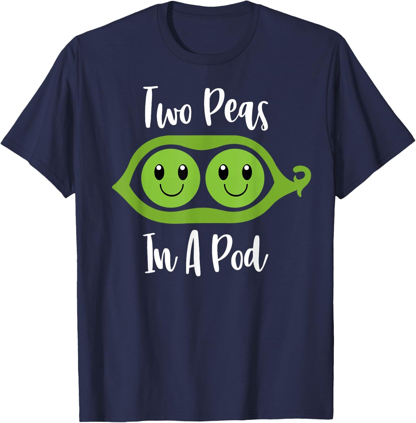 Two Peas In A Pod Couples Matching Best Friend Cute Veg T-Shirt - T-Shirt | Navy
