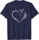 Cute Horse Lover Outfit Gift Girls Women Horse and Heart T-Shirt - T-Shirt | Navy