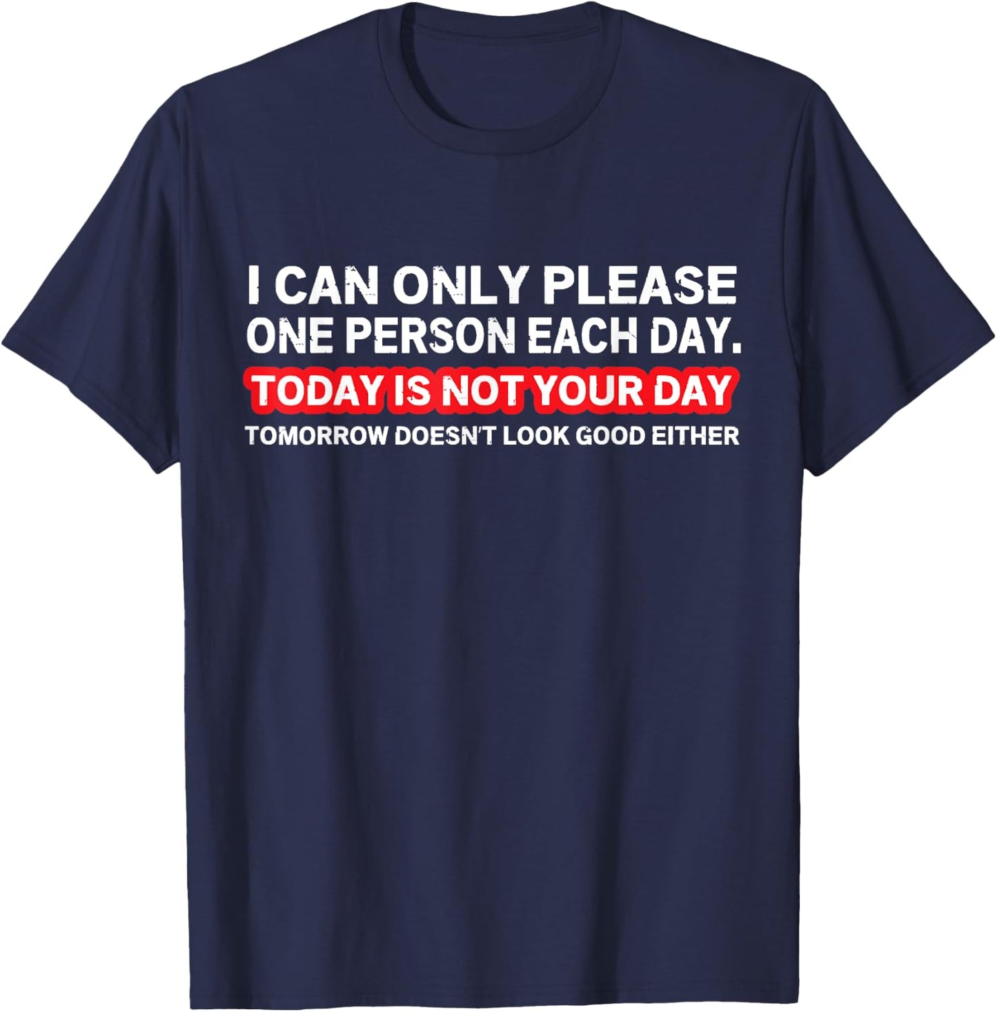 I Can Only Please One Person Per Day Sarcastic Quote T-Shirt - T-Shirt | Navy