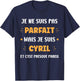 First name I'm not perfect but I'm Cyril , Black, S T-Shirt - T-Shirt | Navy