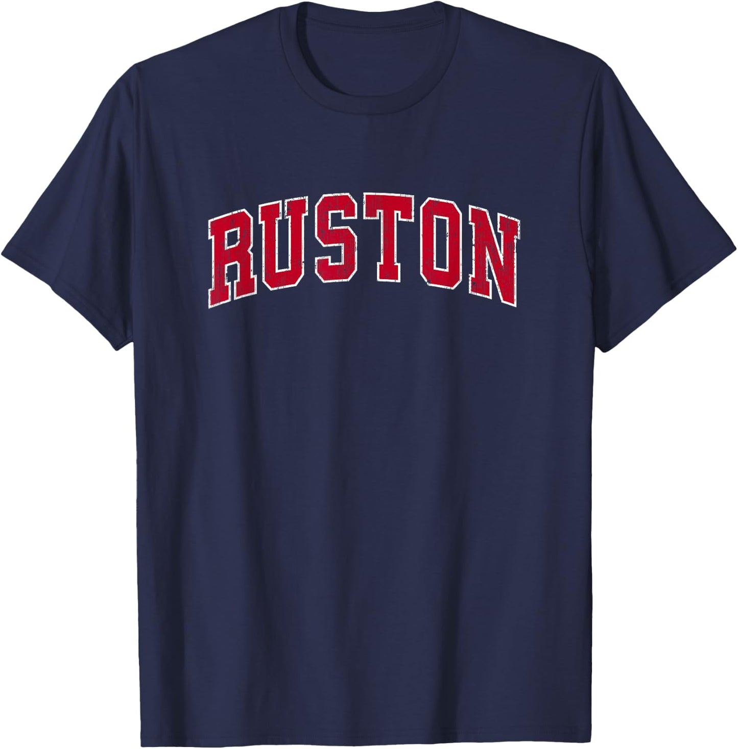 Ruston Louisiana LA Vintage Sports Design Red Design T-Shirt - T-Shirt | Navy