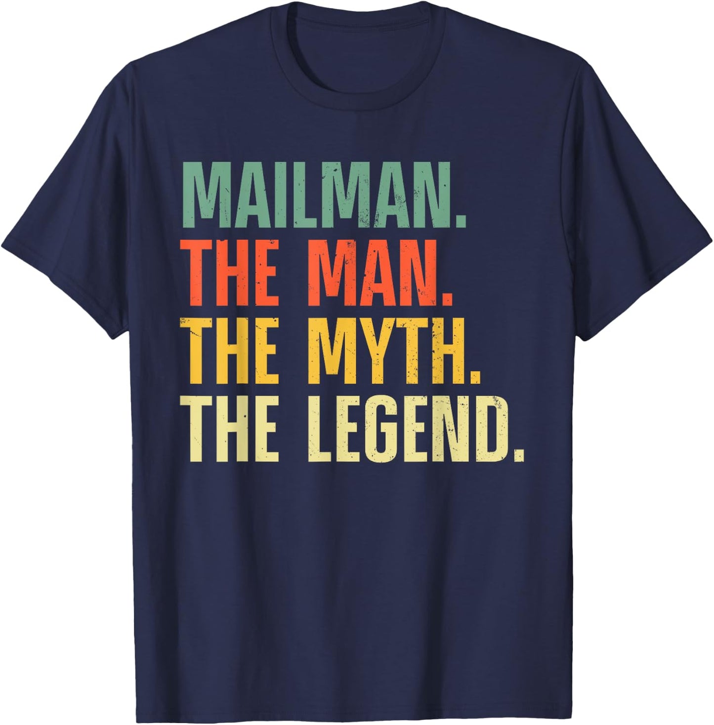 Mailman Art Dad Mail Carrier Postal Worker Mail Man T-Shirt - T-Shirt | Navy