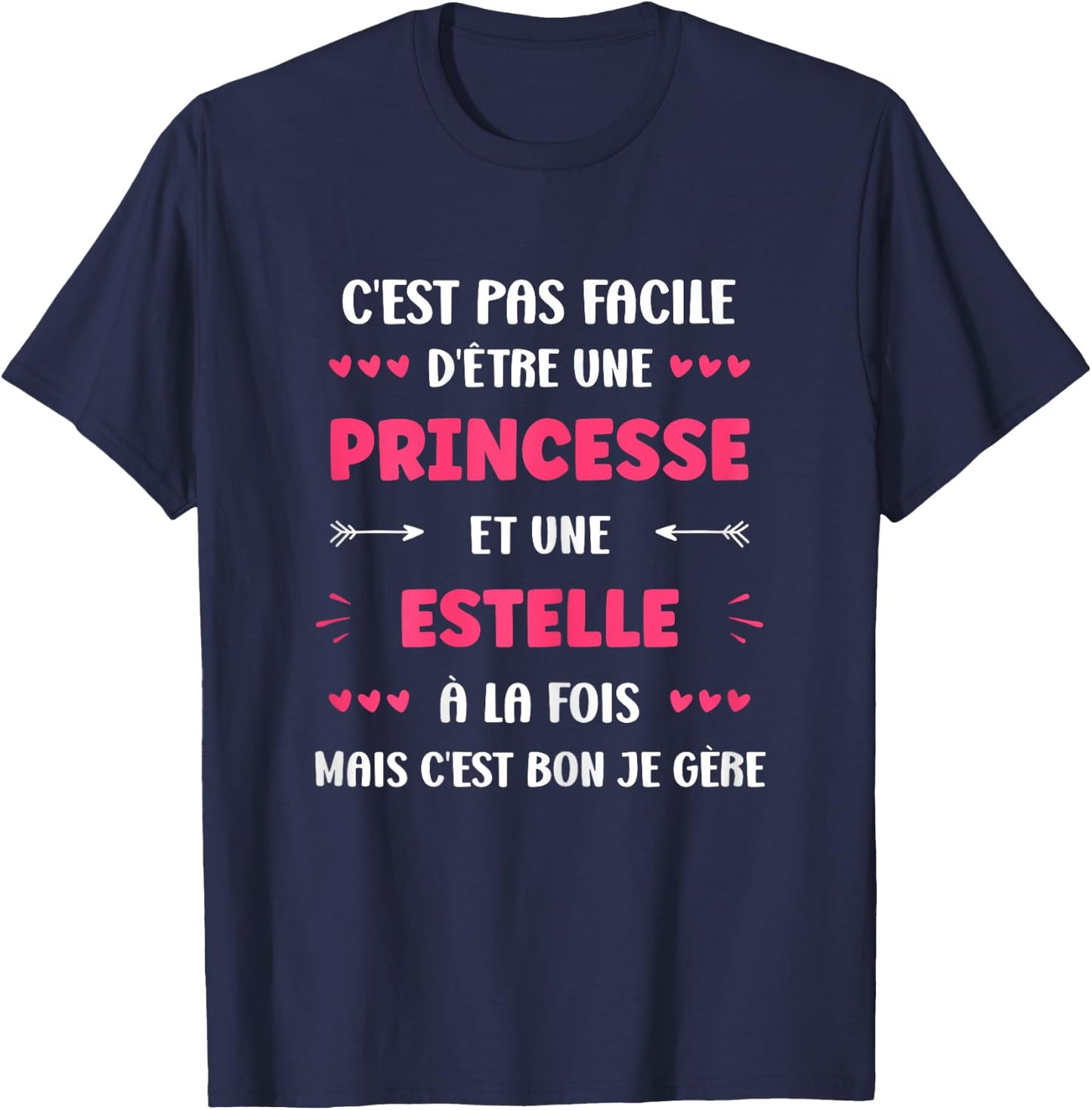Princess Super estelle girl first name Humour estelle , Black, Female X-Small T-Shirt - T-Shirt | Navy