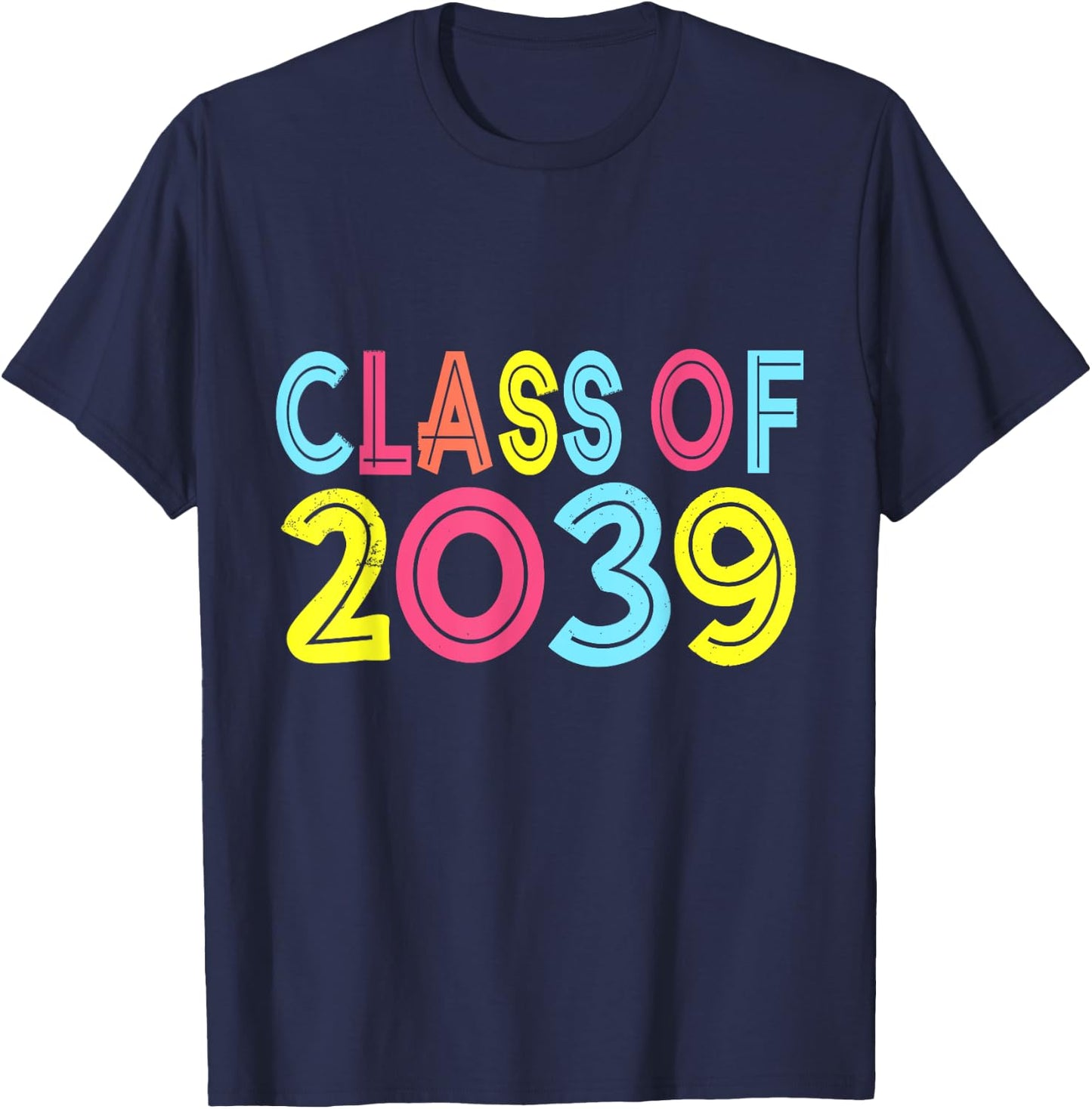 Class of 2039 Grow With Me First Day of School Graduation T-Shirt - T-Shirt | Navy