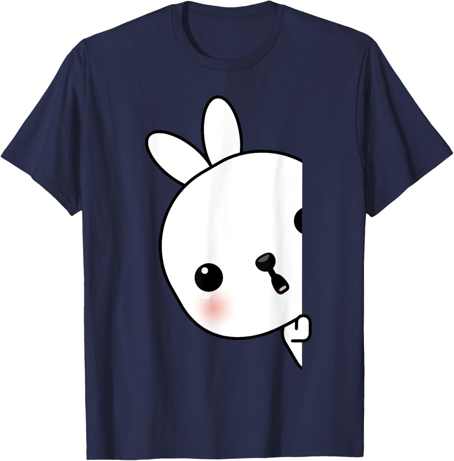 Cute Peaking Bunny Rabbit Costume And Rabbits T-Shirt - T-Shirt | Navy