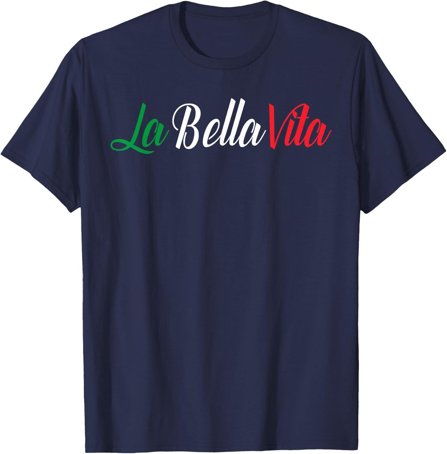 La Bella Vita Italian The Good Life, black T-Shirt - T-Shirt | Navy