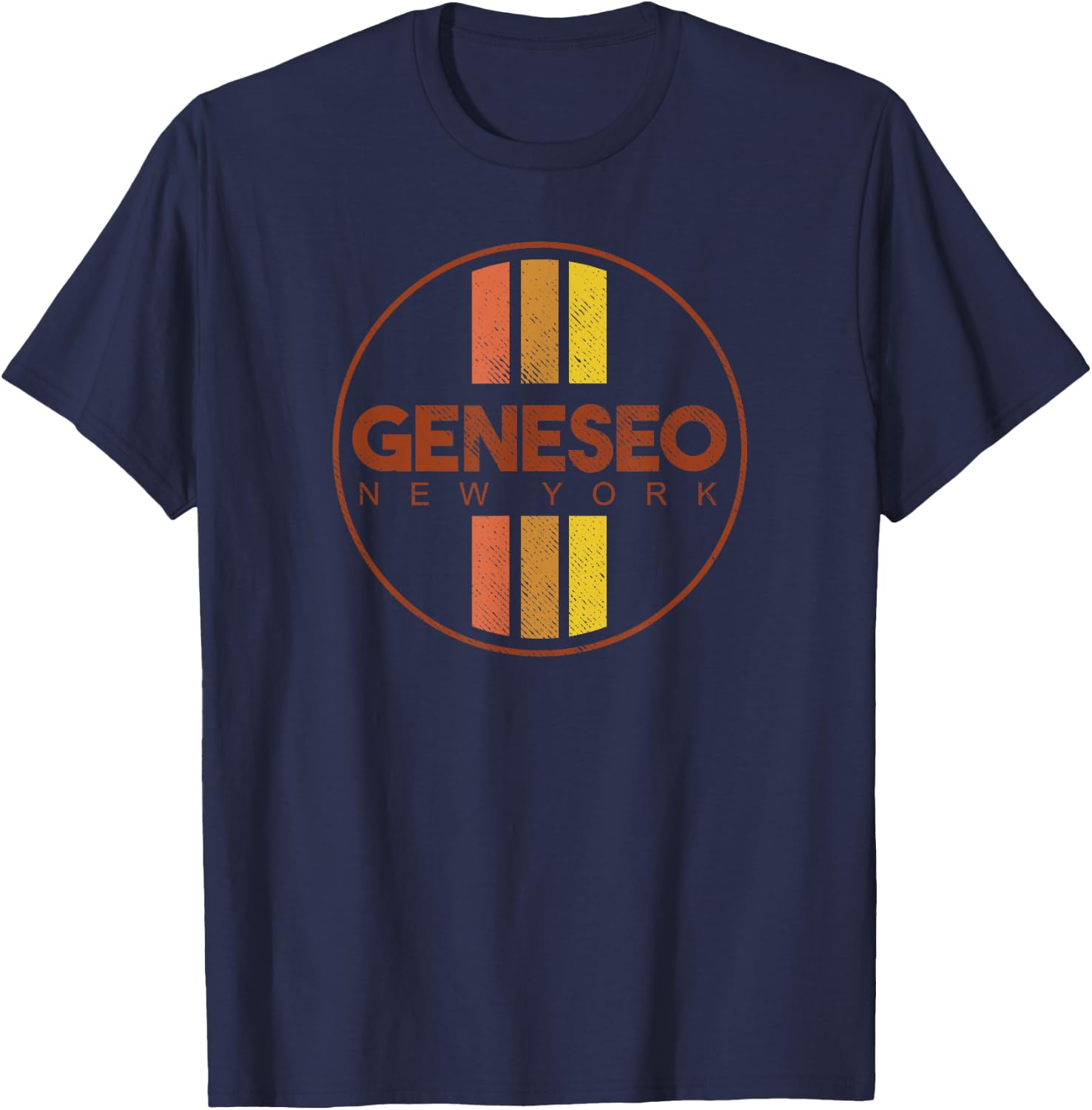 Retro Geneseo New York Vintage 80s Style T-Shirt - T-Shirt | Navy
