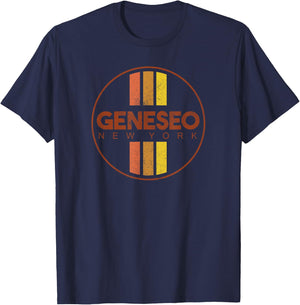 Retro Geneseo New York Vintage 80s Style T-Shirt - T-Shirt | Navy