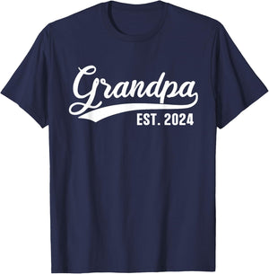 Grandpa 2024 Retro Grandpa Est 2024 T-Shirt - T-Shirt | Navy