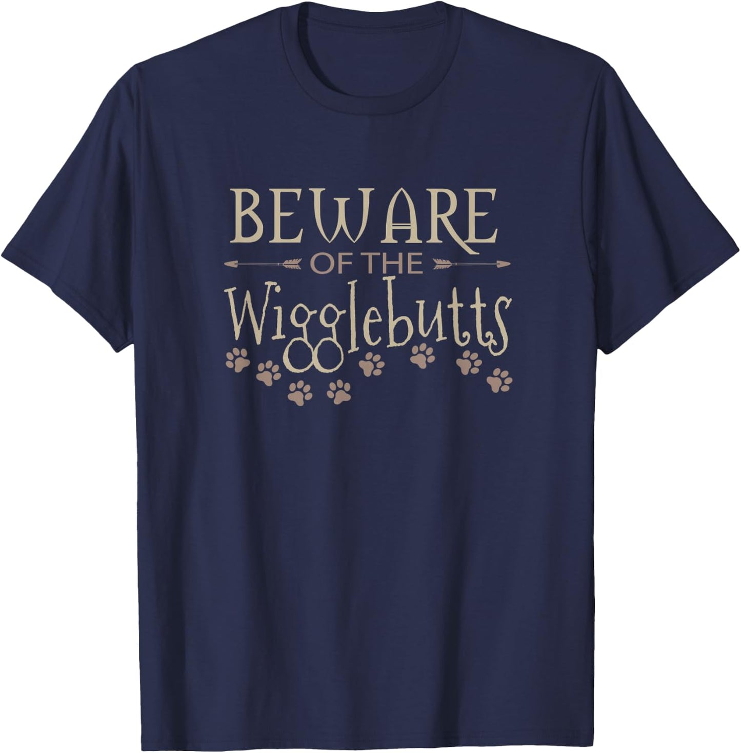 Beware of the Wigglebutts / Funny Dog Lover Women Kids T-Shirt - T-Shirt | Navy