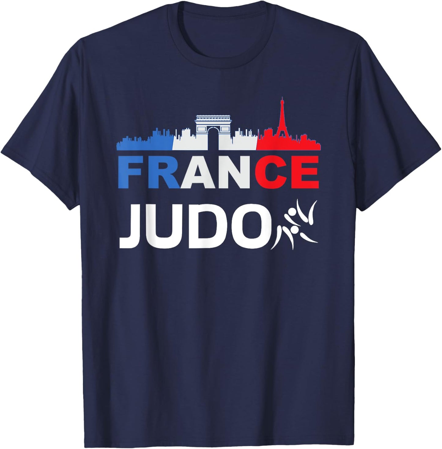 France Flag Judo Gift Jersey Judo France , Black, S T-Shirt - T-Shirt | Navy