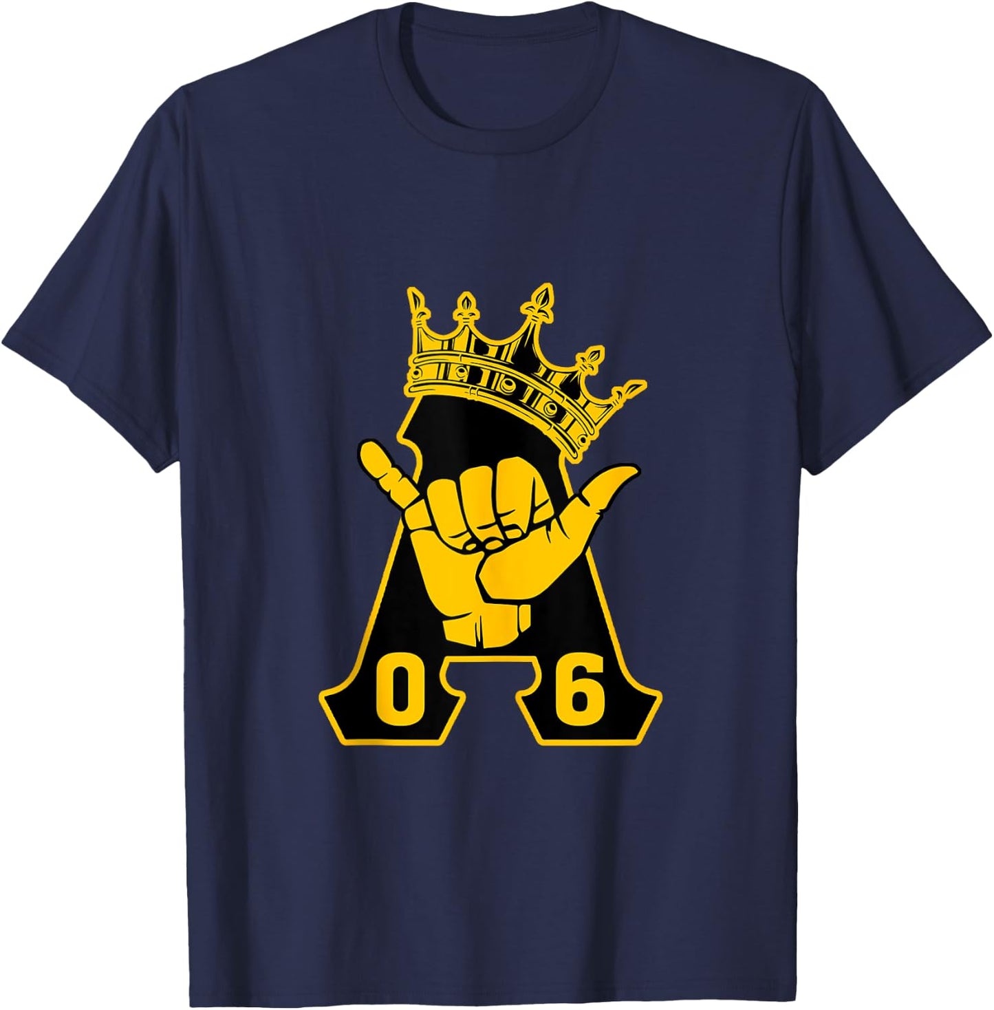 Alpha African 1906 Fraternity Hand Sign Crown T-Shirt - T-Shirt | Navy