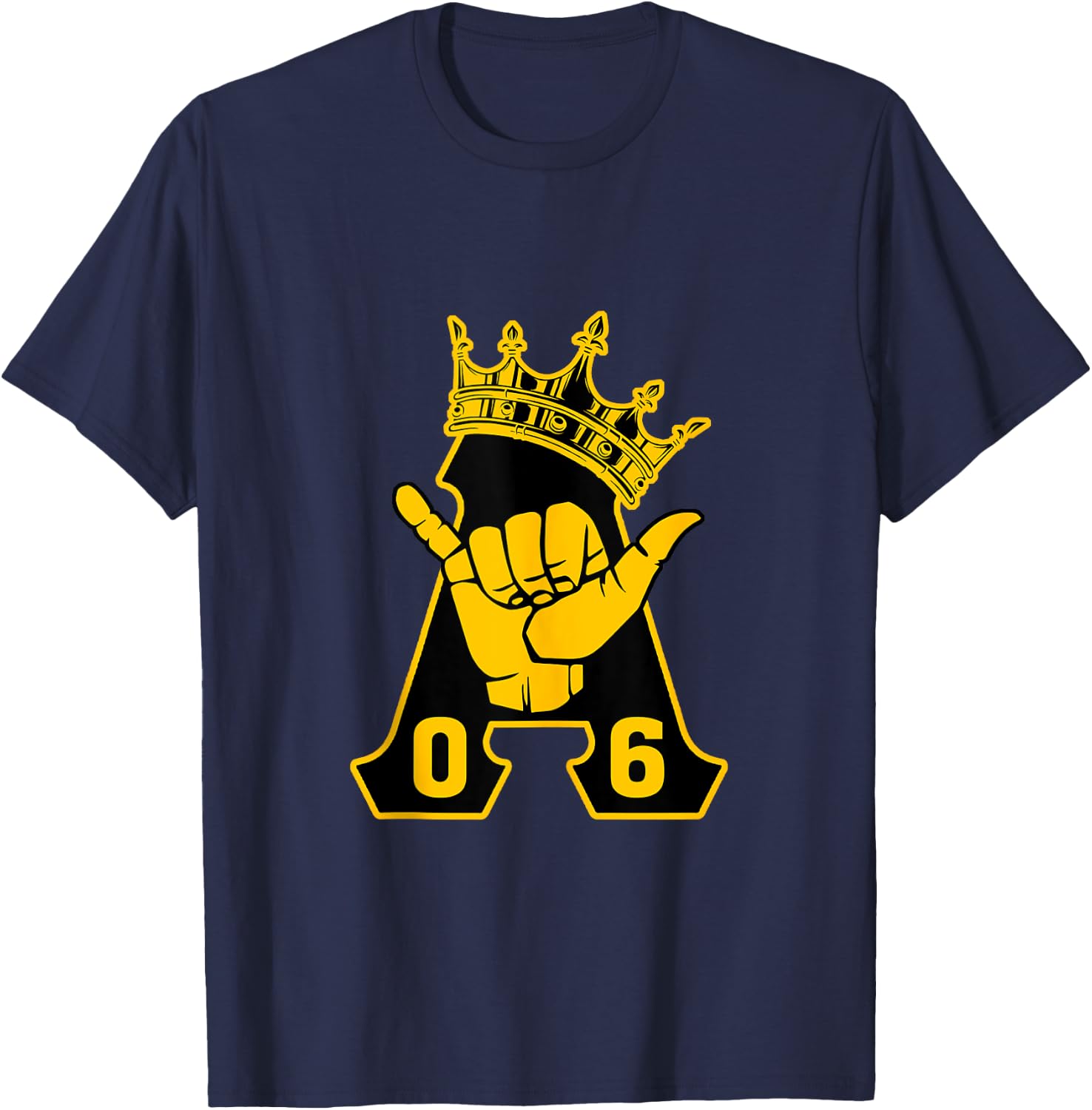 Alpha African 1906 Fraternity Hand Sign Crown T-Shirt - T-Shirt | Navy