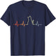 Vintage Cat Heart Line Cat Heartbeat , black, s T-Shirt - T-Shirt | Navy