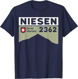 Mount Niesen Hike Switzerland Swiss Skiing Hiking Gifts T-Shirt - T-Shirt | Navy