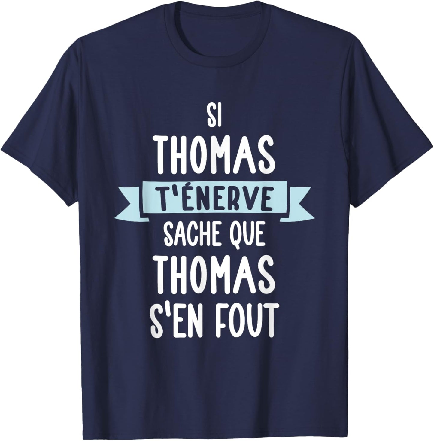 Men's Gift Humour Personalised Name Thomas T-Shirt - T-Shirt | Navy