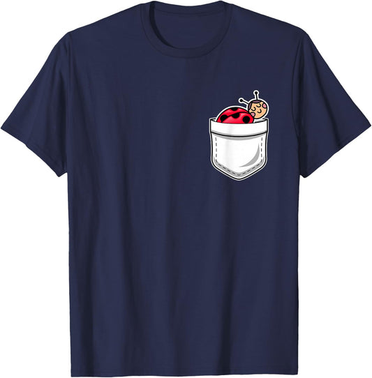 Ladybug in the Pocket - Ladybug Insect Lover Entomologist T-Shirt - T-Shirt | Navy