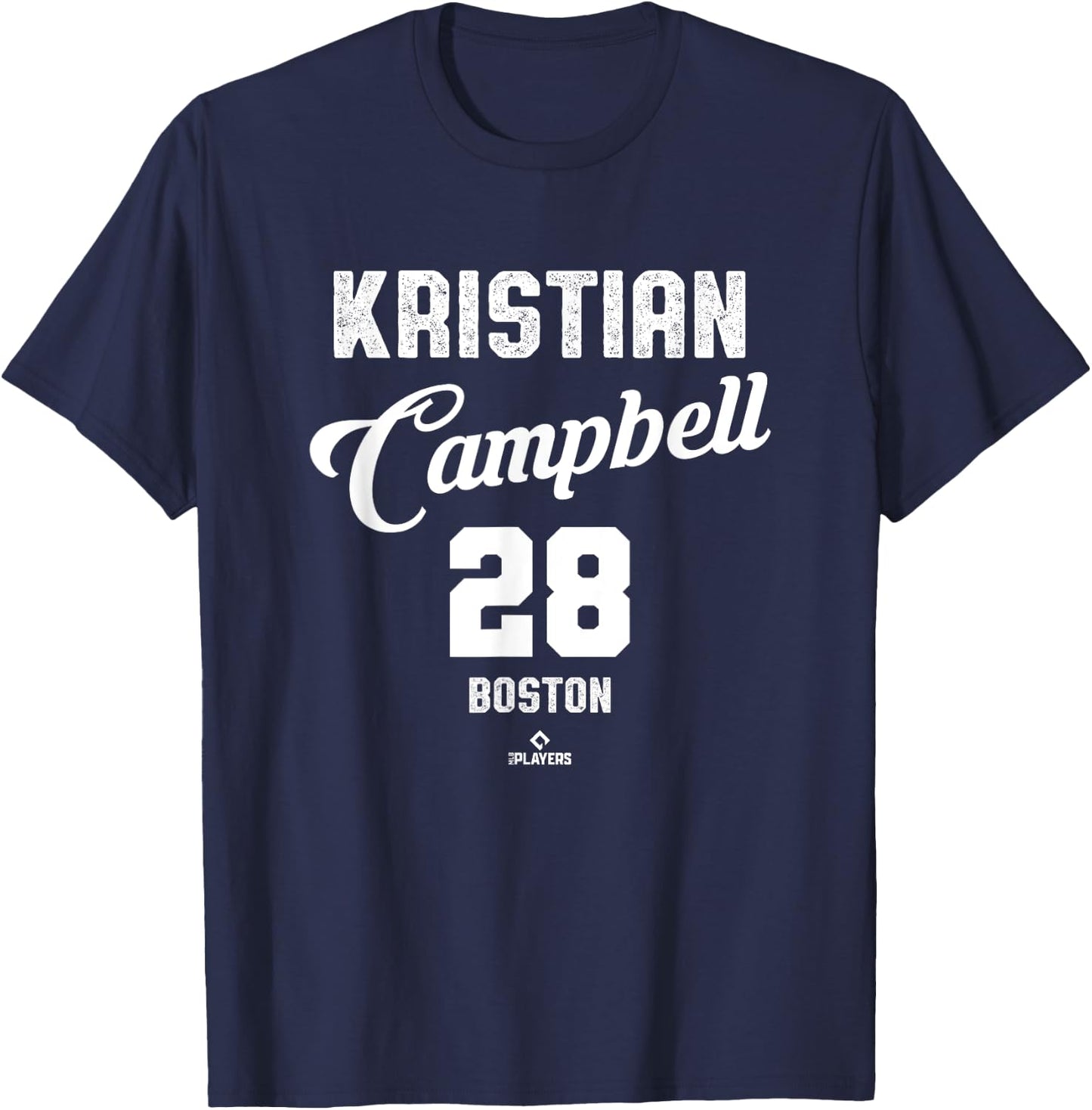 Kristian Campbell 28 Boston Baseball Vintage MLBPA T-Shirt - T-Shirt | Navy