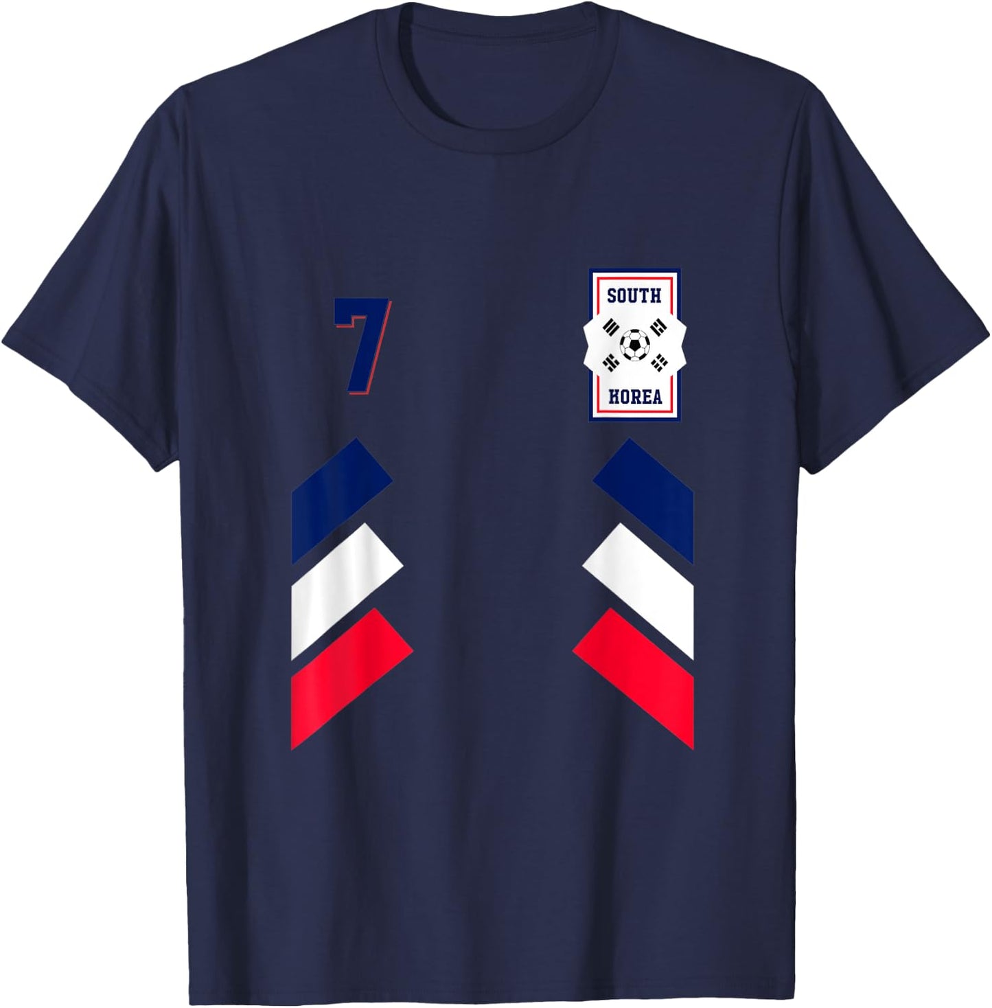 Retro7 Korean Football South Korea Soccer South Korea Flag T-Shirt - T-Shirt | Navy