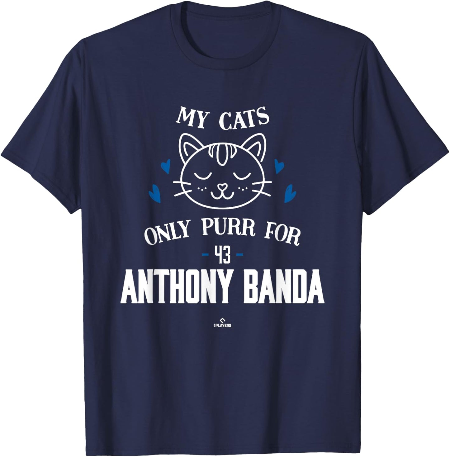 Cat Lovers for Anthony Banda Los Angeles Baseball MLBPA T-Shirt - T-Shirt | Navy