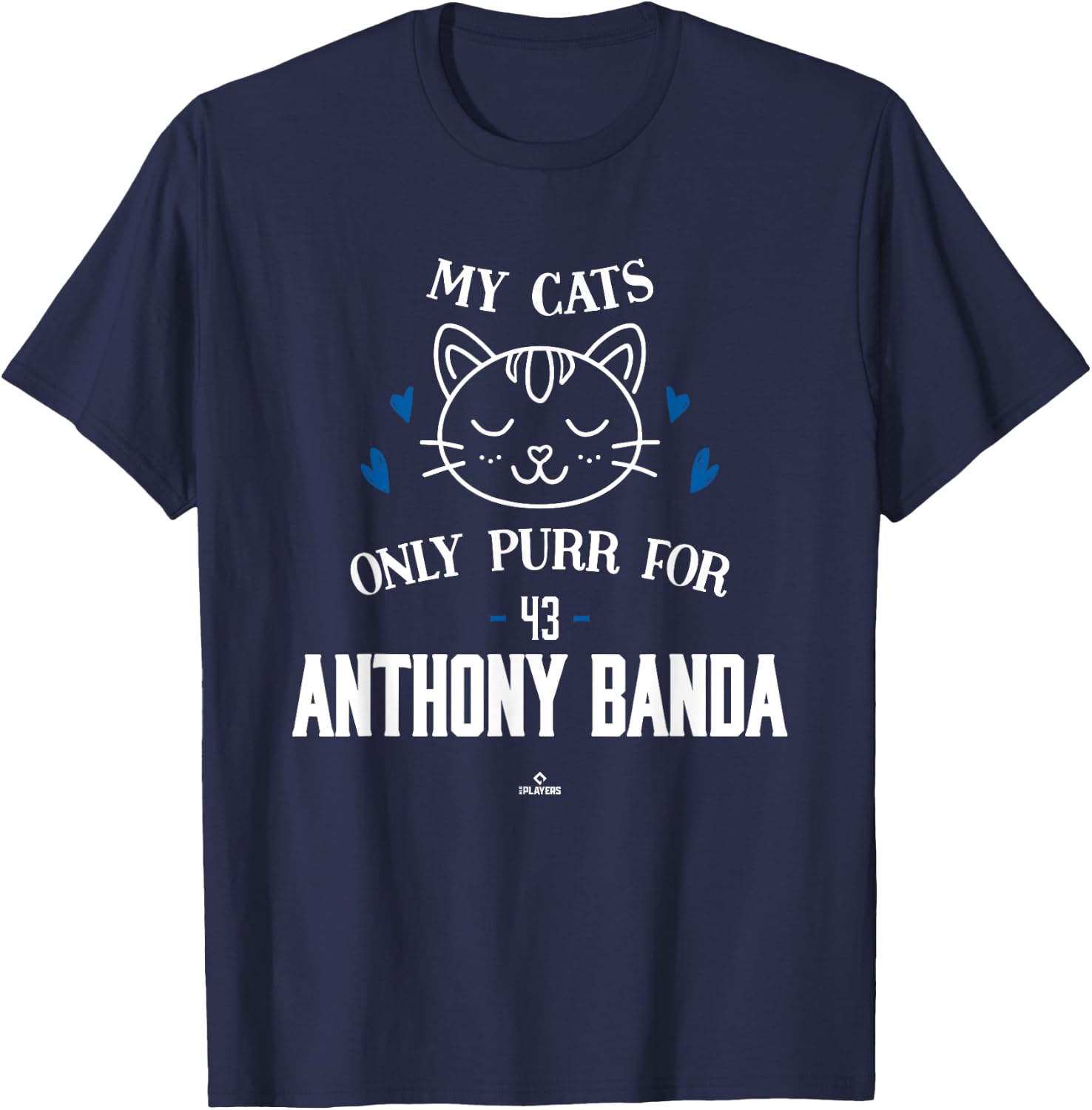 Cat Lovers for Anthony Banda Los Angeles Baseball MLBPA T-Shirt - T-Shirt | Navy