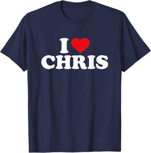 I Love Chris T-Shirt - T-Shirt | Navy