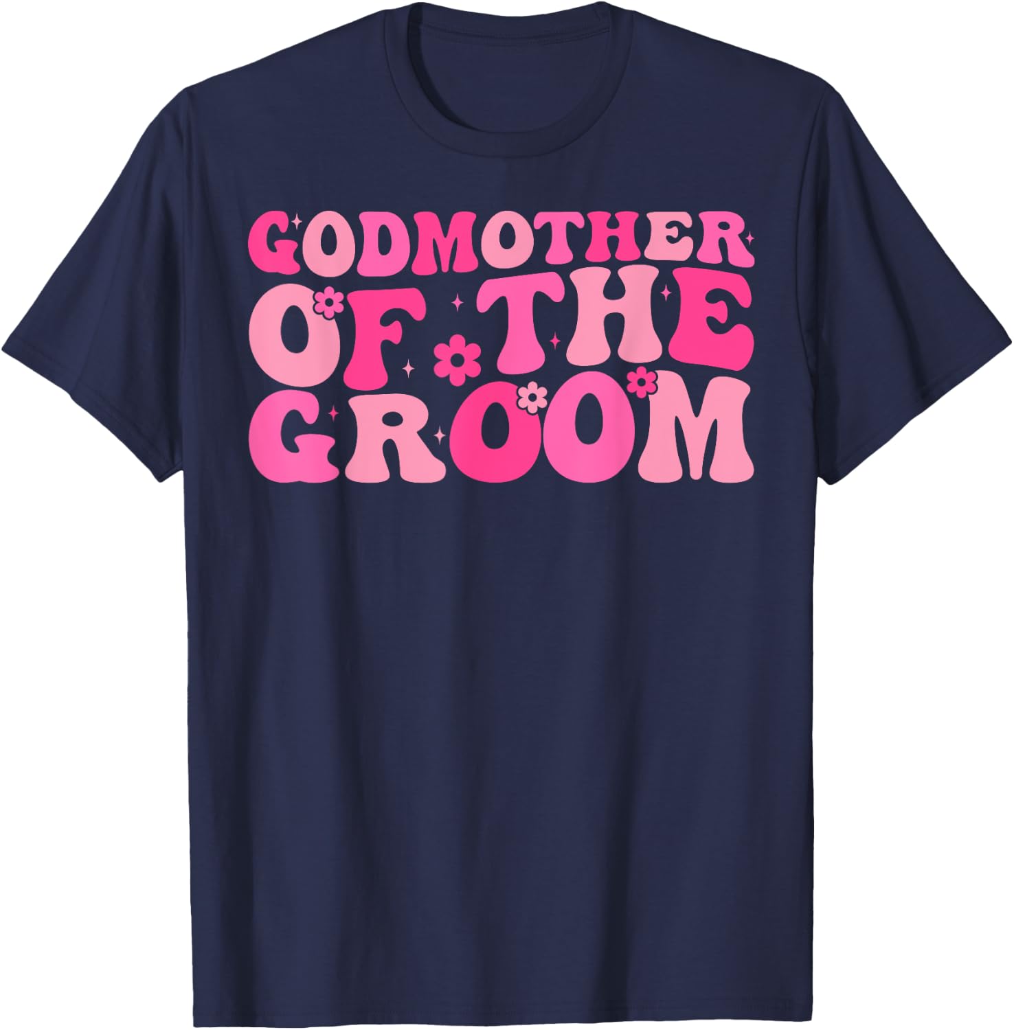 Godmother of the Groom Wedding Party Family Costume Retro T-Shirt - T-Shirt | Navy