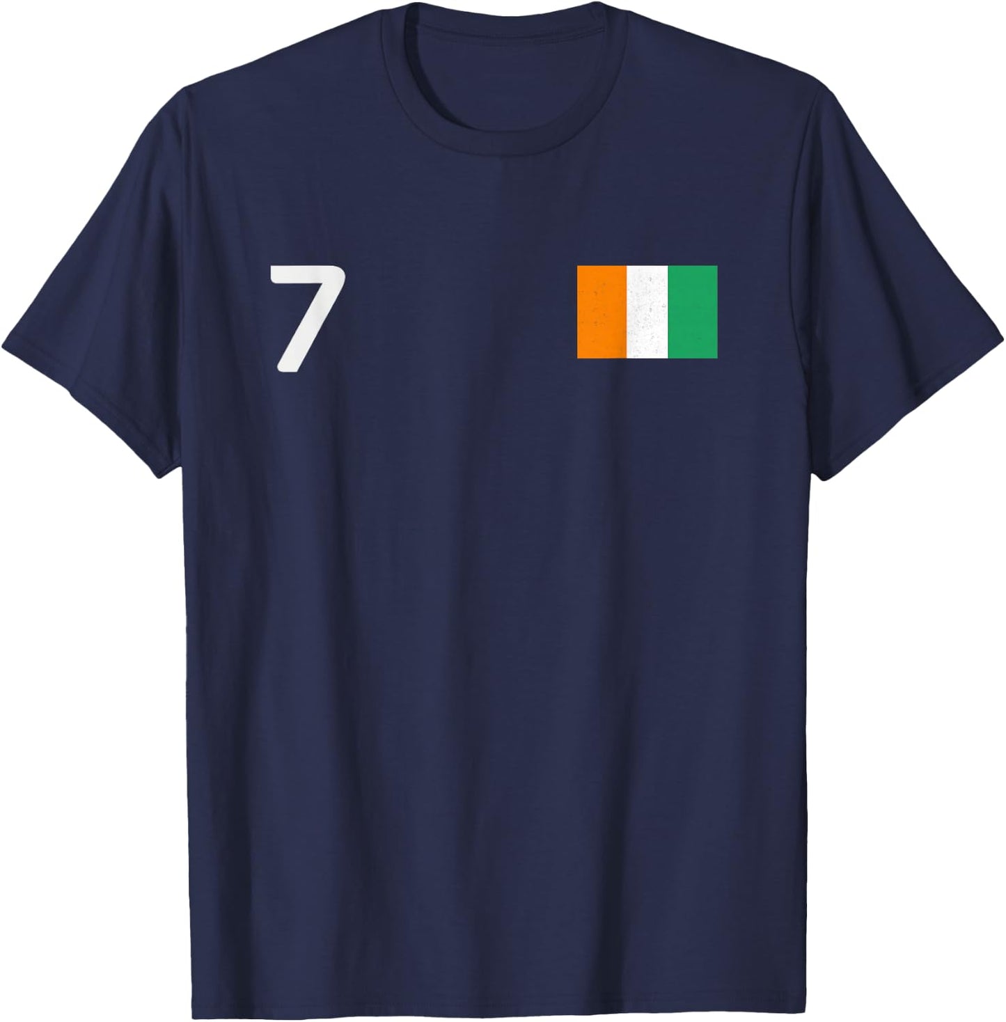 Ivory Coast Number 7 National Flag Country Pride Heritage T-Shirt - T-Shirt | Navy