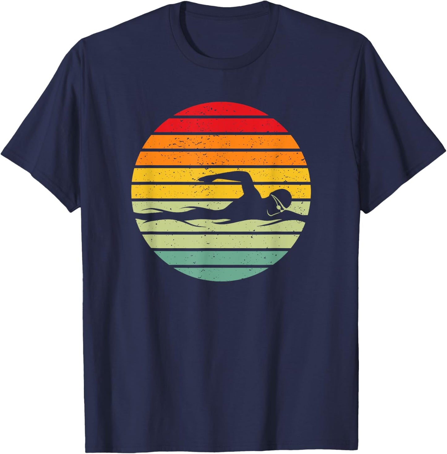 Swimming & Water Sport Vintage for Swimmers & Swim Coaches T-Shirt - T-Shirt | Navy