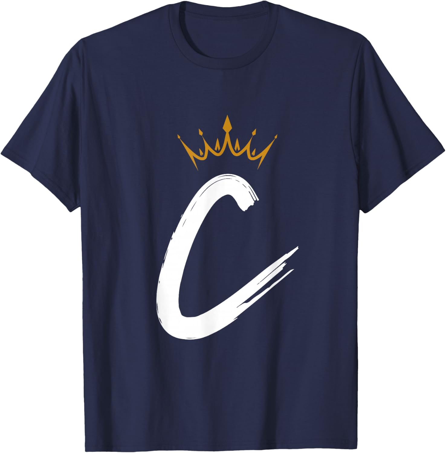 Queen King Letter C - Favorite Letter With Crown Alphabet T-Shirt - T-Shirt | Navy