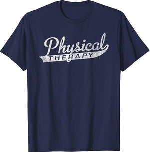 Retro Vintage Physical Therapy Shirt for PT Month T-Shirt - T-Shirt | Navy