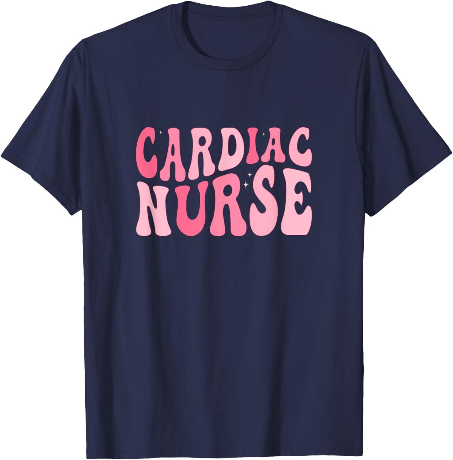 Groovy Cardiac Nurse Cicu Cvicu Cardiology Heart Healthcare T-Shirt - T-Shirt | Navy