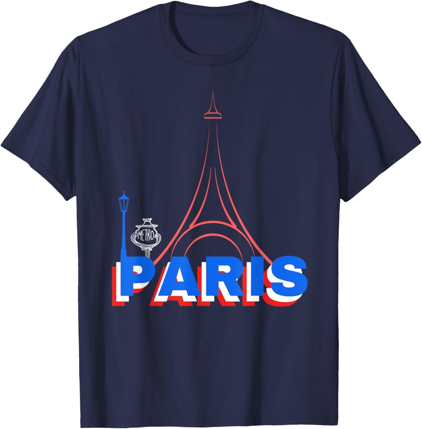 Paris Paris Eiffel Tower Souvenirs de Paris , Black, S T-Shirt - T-Shirt | Navy