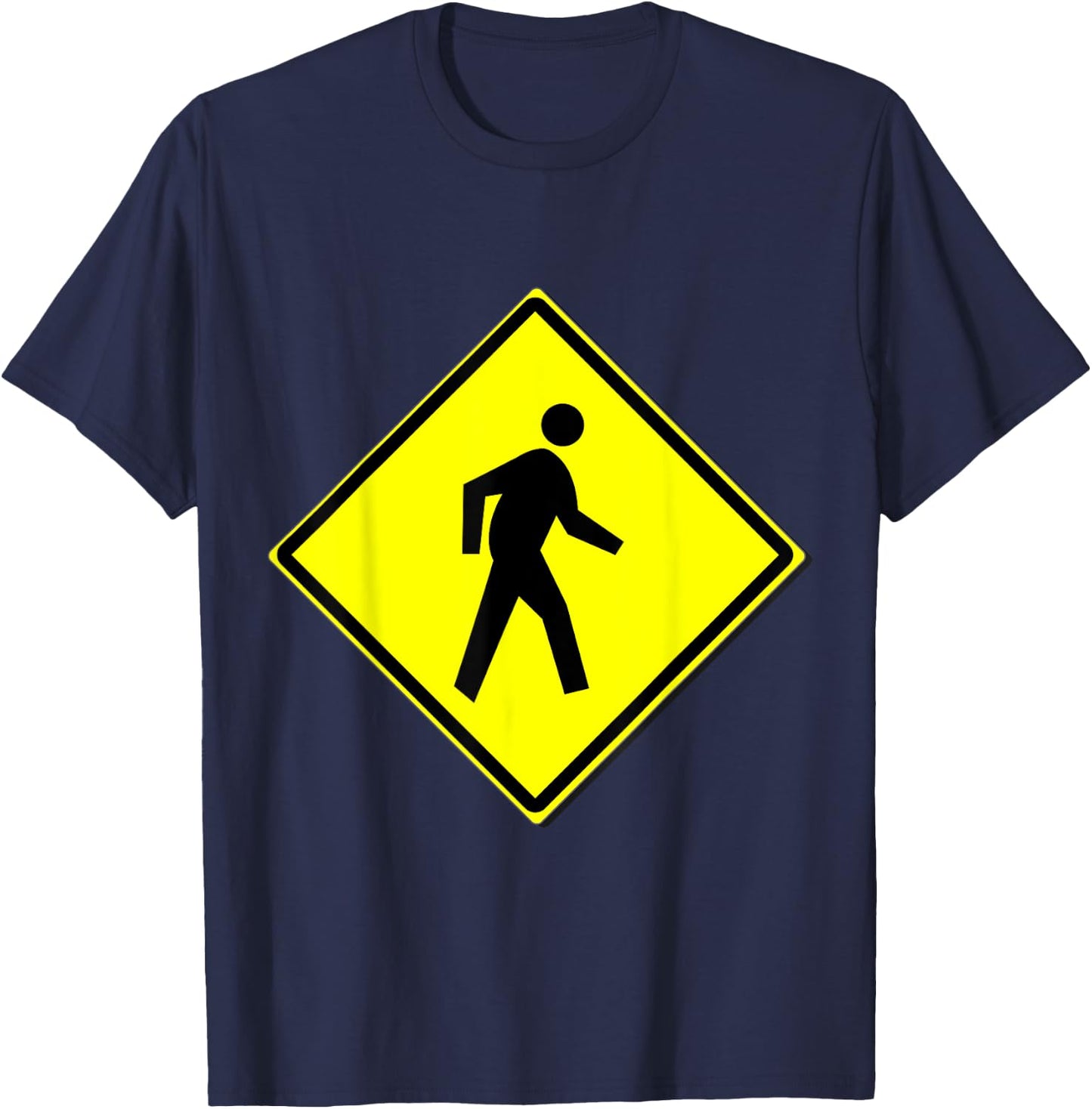Pedestrian Crossing Sign Simple Halloween Costume T-Shirt - T-Shirt | Navy