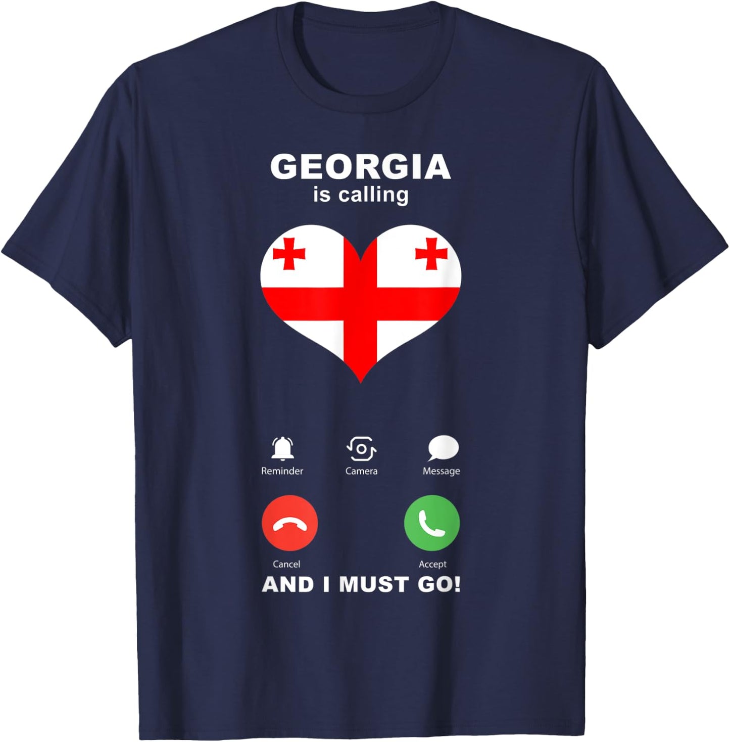 Georgien-Flagge, Souvenir, Georgien ruft T-Shirt - T-Shirt | Navy