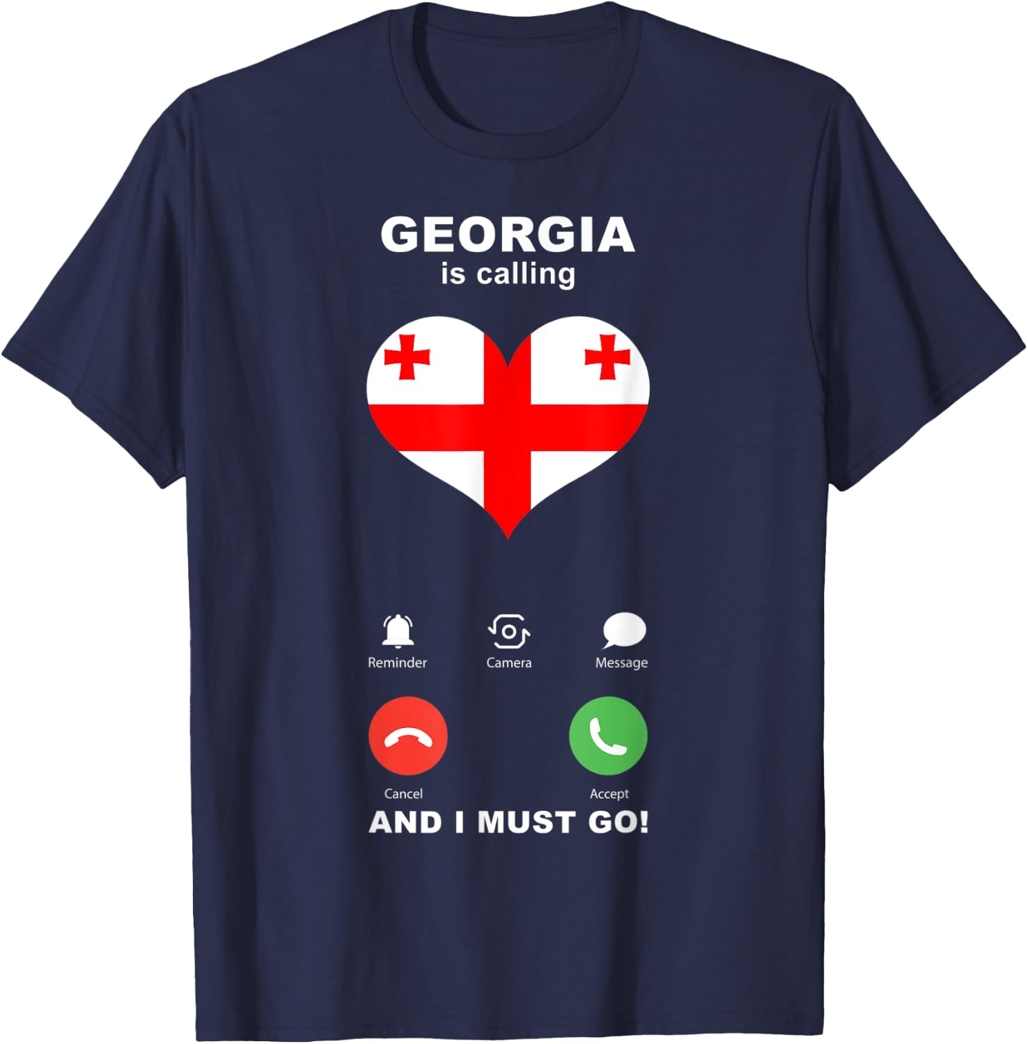 Georgien-Flagge, Souvenir, Georgien ruft T-Shirt - T-Shirt | Navy