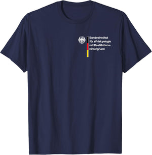 Federal Institute for Whiskyology with Distillation Background , black T-Shirt - T-Shirt | Navy