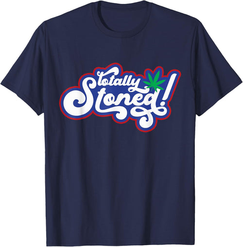 Retro Totally Stoned 420 Weed Marijuana , black, S