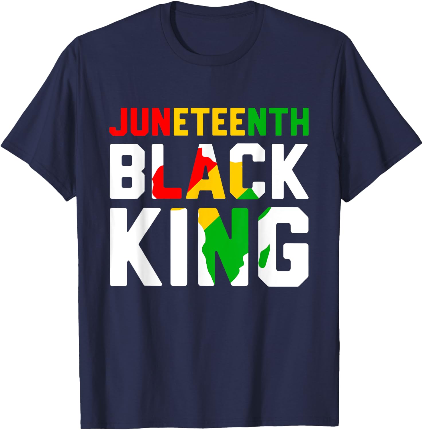 Awesome Juneteenth Black King Melanin Fathers Day Men Boys T-Shirt - T-Shirt | Navy