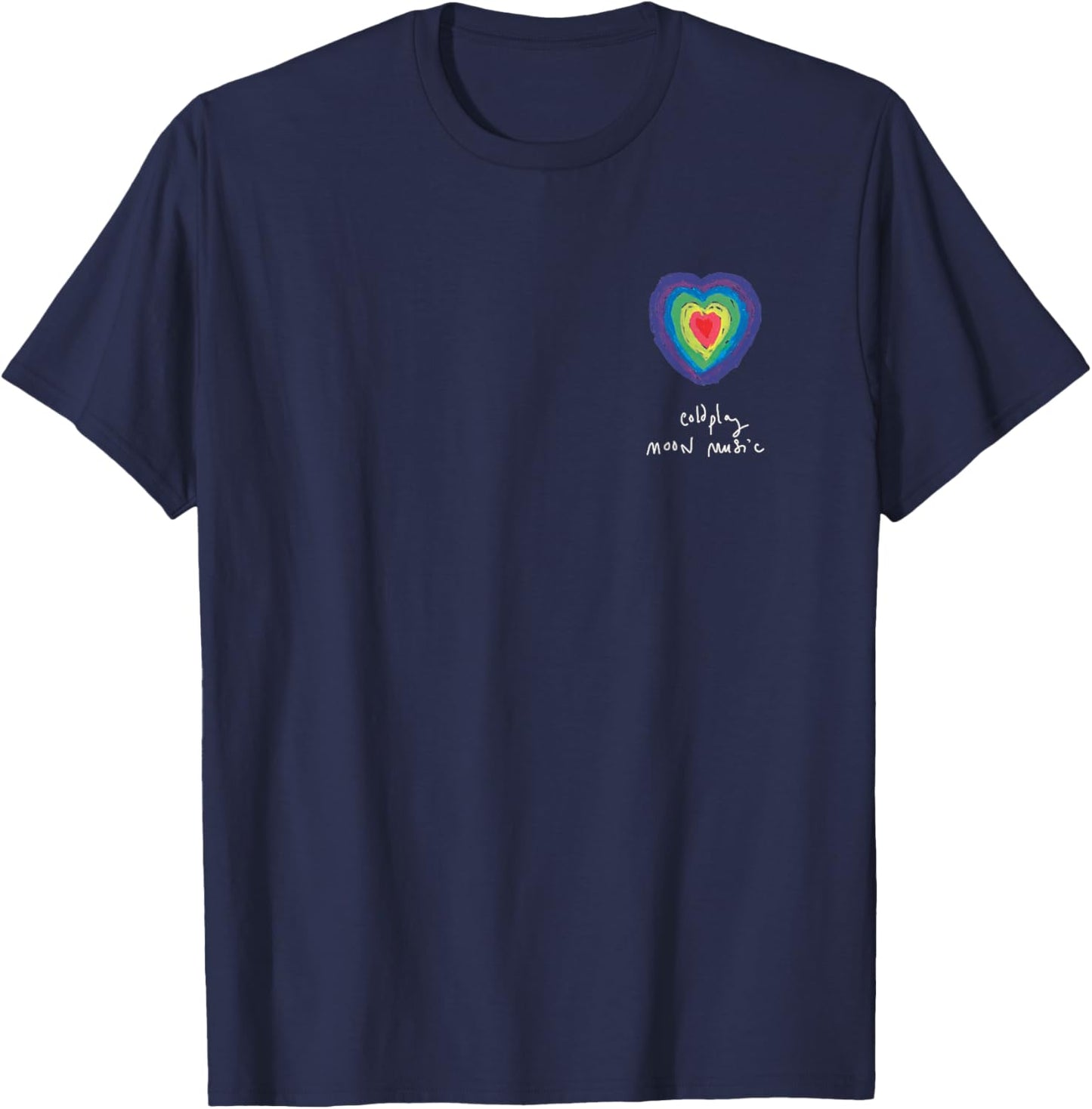 Coldplay Moon Music Heart Amazon Exclusive , Black, S T-Shirt - T-Shirt | Navy