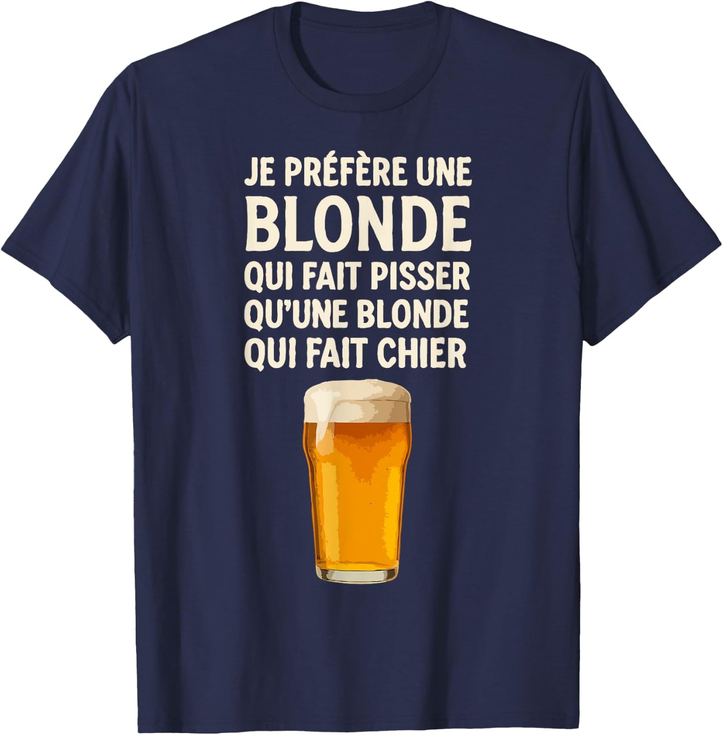 Joke Bistro I Prefer A Blonde T-Shirt - T-Shirt | Navy