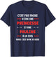 Princess Super Pauline Girl Name Humour Pauline , Black, Female X-Small T-Shirt - T-Shirt | Navy