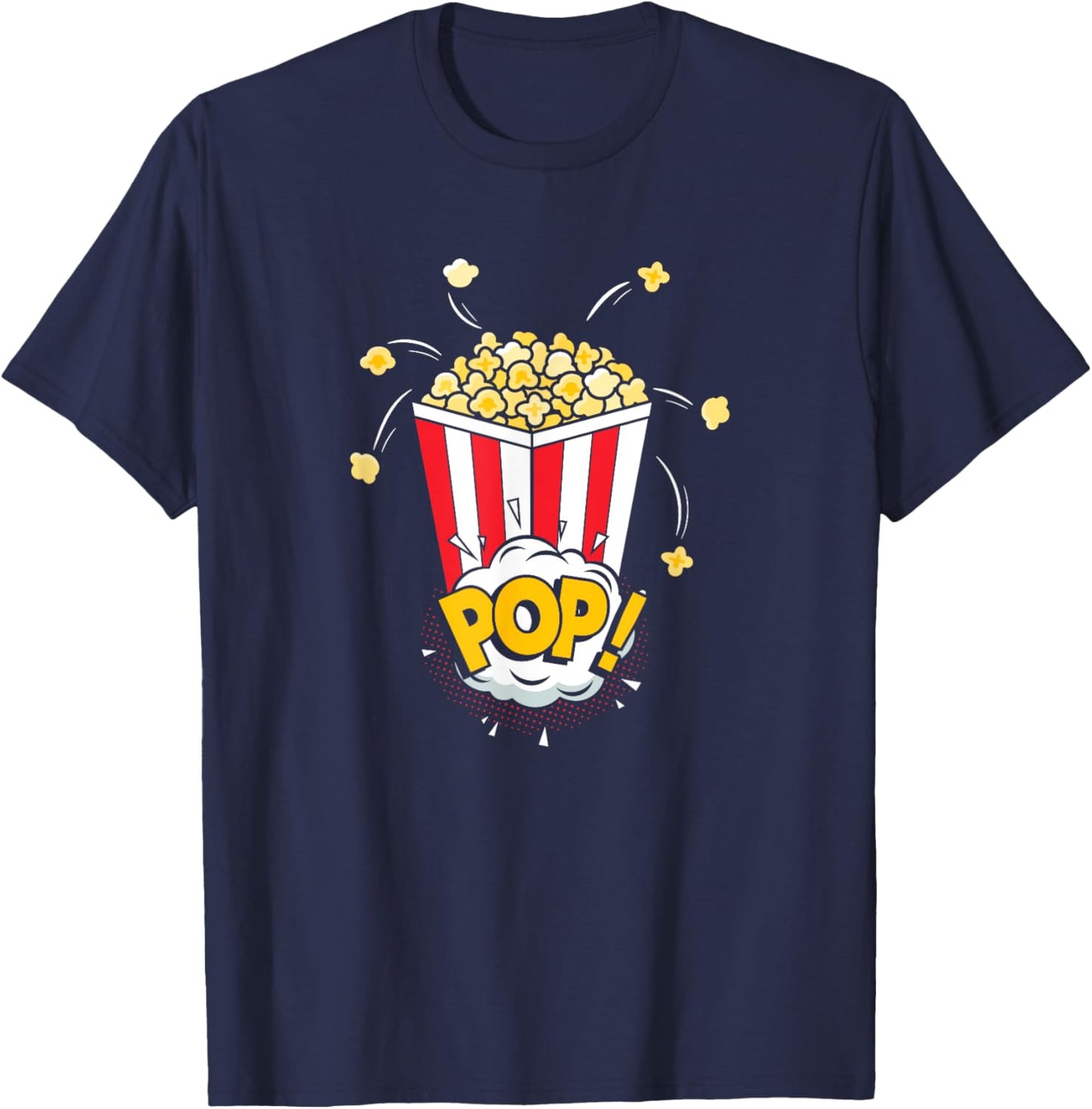 Popcorn | Movies Cinema | Food Snack T-Shirt - T-Shirt | Navy