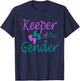 Purple and teal gender reveal for the keeper of the gender T-Shirt - T-Shirt | Navy
