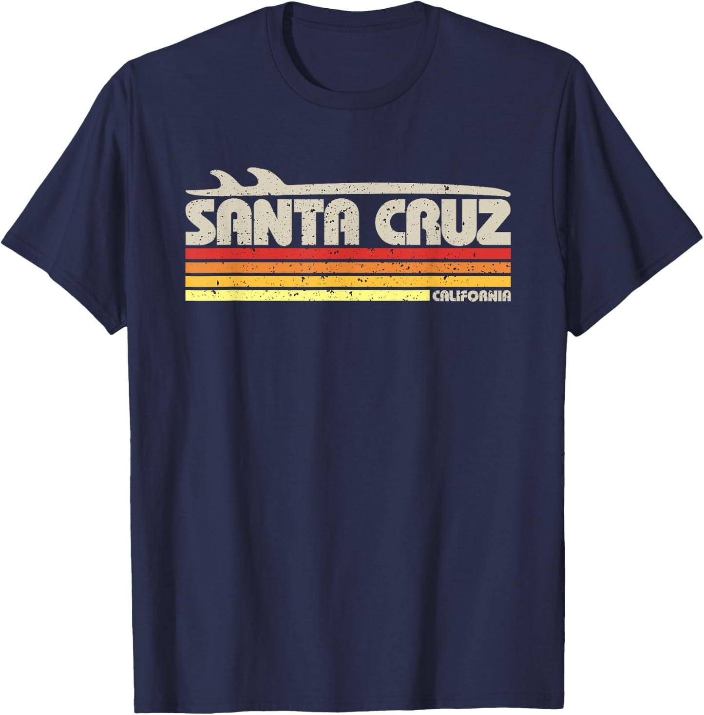 Santa Cruz California USA Surf Retro Paradies T-Shirt - T-Shirt | Navy
