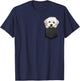 Tulear Cotton Puppy in Pocket Adorable Animal Lover , Black, S T-Shirt - T-Shirt | Navy