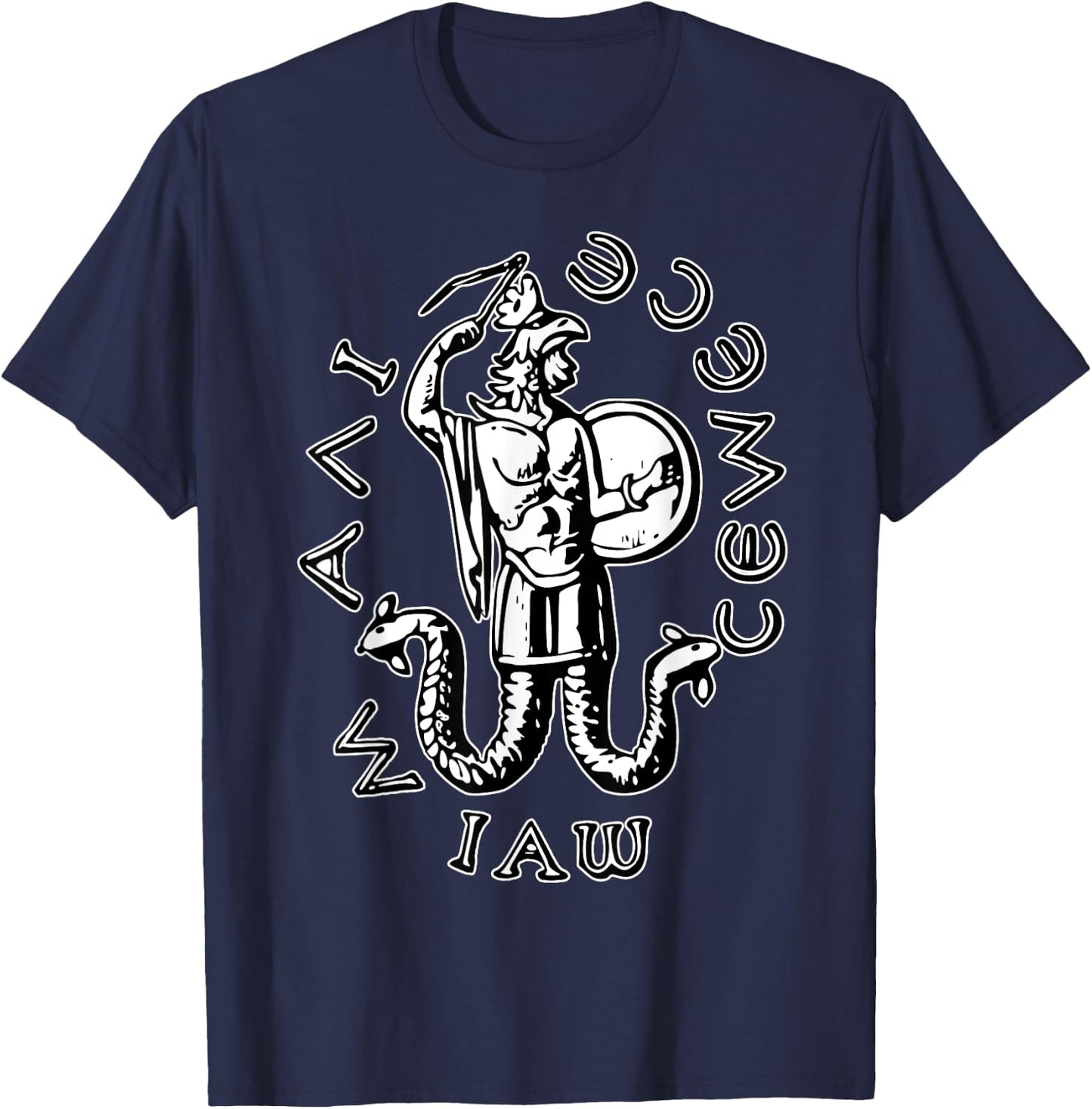 Abraxas God IAO, God GAIO Black T-Shirt - T-Shirt | Navy